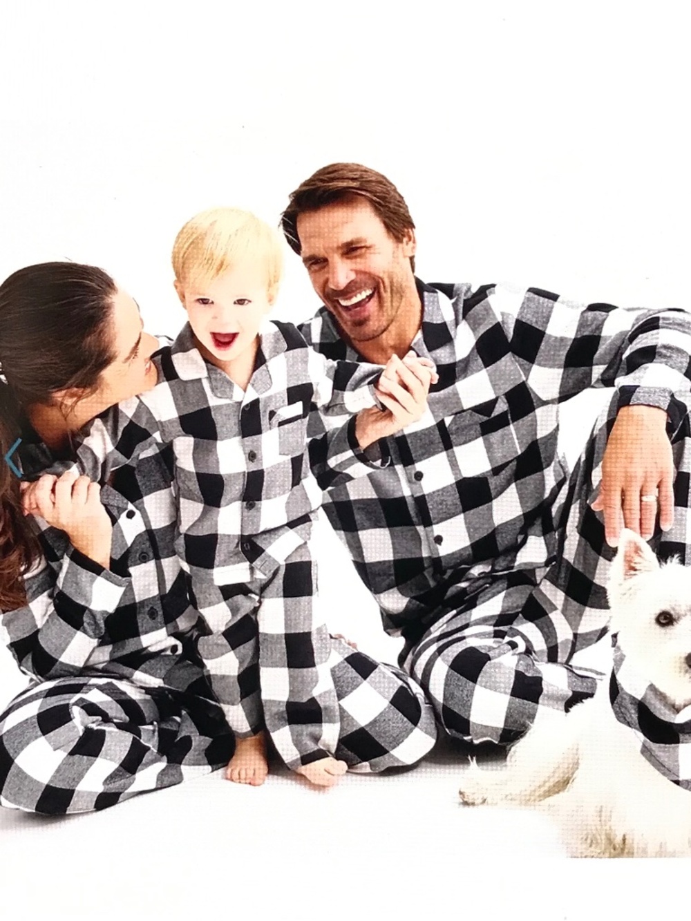 JAMMIES FOR YOUR FAMILIES Buffalo Plaid Pajamas Black White Mens Size Large NWT